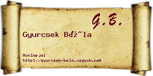 Gyurcsek Béla névjegykártya
