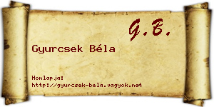 Gyurcsek Béla névjegykártya